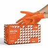 Wecare Nitrile Disposable Gloves, 8 mil Palm, Nitrile, Powder-Free, L, 100 PK, Orange WMN100258